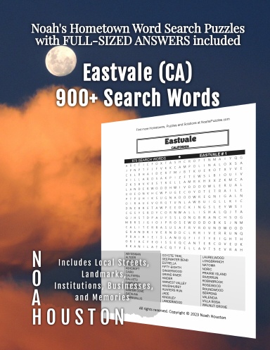 Noah’s Hometown Word Search Puzzles with FULL-SIZED ANSWERS included Eastvale (CA)