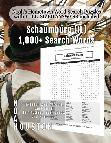 Noah’s Hometown Word Search Puzzles with FULL-SIZED ANSWERS included Schaumburg (IL)