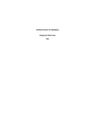 Introduction to the Bible
