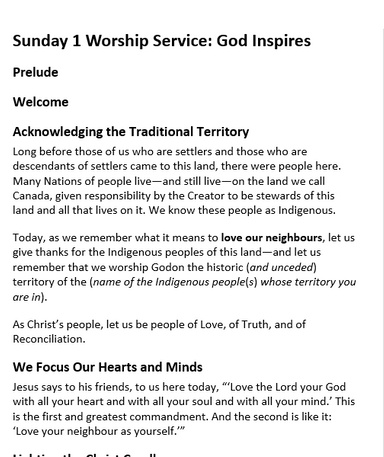 Loving Our Neighbours Near and Far: A Program for Any Three Weeks
