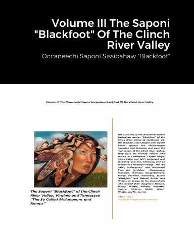 Volume III The Saponi "Blackfoot" Of The Clinch River Valley