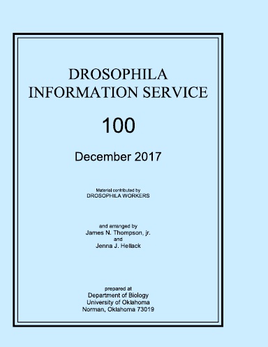 Drosophila Information Service, 2017, Volume 100