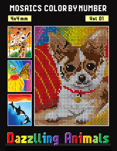 MOSAICS COLOR BY NUMBER - Dazzlling Animals