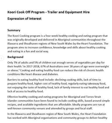 Koori+Cook+Off+trailer+and+equipment+-+expression+of+interest