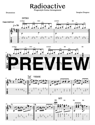 Radioactive-fingerstyle arrangement