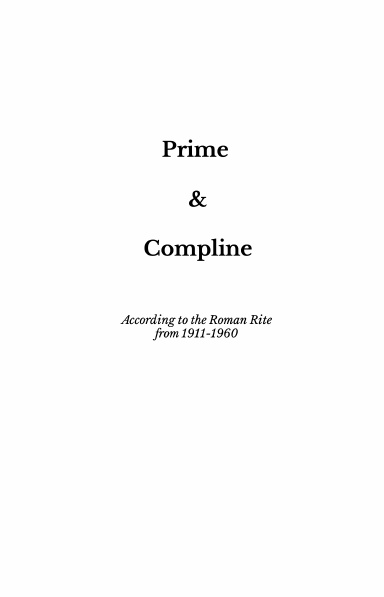 Prime & Compline
