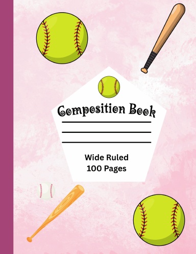 Softball Wide Ruled Composition Book