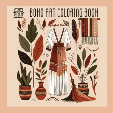 Mommy and me  boho art coloring book