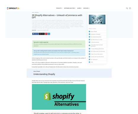 Top 39 Shopify Alternatives for Boosting eCommerce with GPT Tools