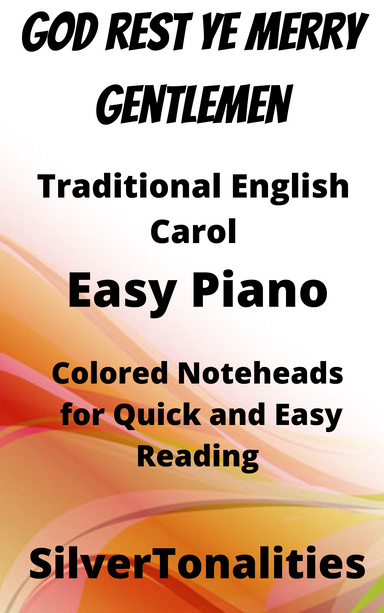 God Rest Ye Merry Gentlemen Easy Piano Sheet Music with Colored Notation