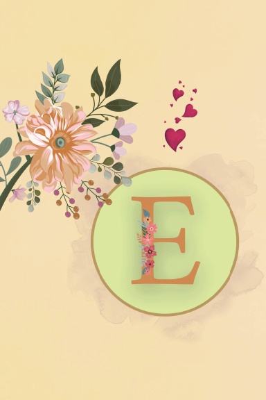 Letter E Flower Notebook