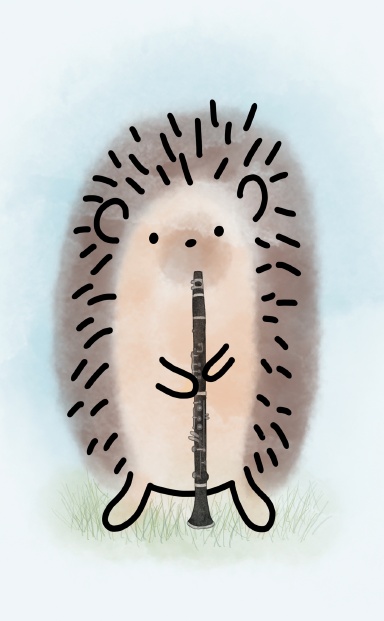 Clarinet Hedgehog Pocket-Sized Notebook