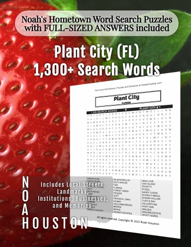 Noah’s Hometown Word Search Puzzles with FULL-SIZED ANSWERS included Plant City (FL)