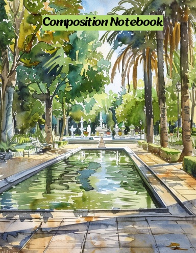 A park in Spain/adults or Park lovers/composition notebook/journal or sketchbook/100 lined pages/8.5 x 11 inch