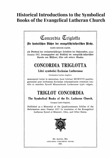 Fathers of Lutheran Orthodoxy: Historical Introductions to the Symbolical Books of the Evangelical Lutheran Church