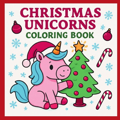 Christmas Unicorns Colouring Book