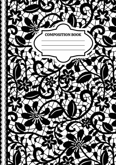 Black Floral Lace College Rule Composition Notebook