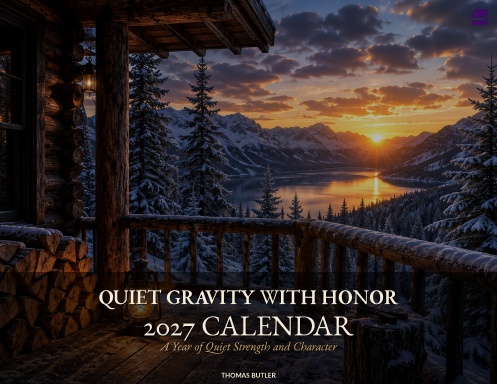 Quiet Gravity With Honor 2027 Calendar