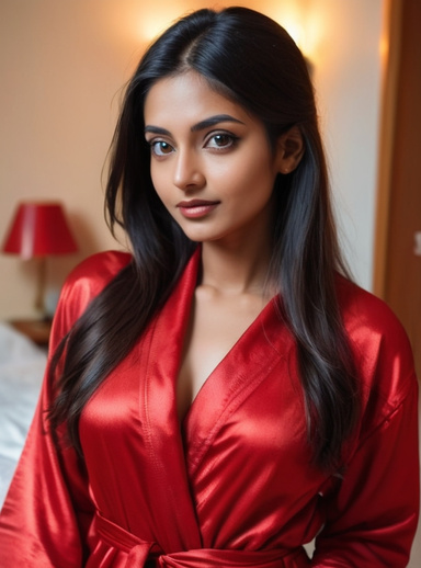 Charming Indian Women in Bathrobes