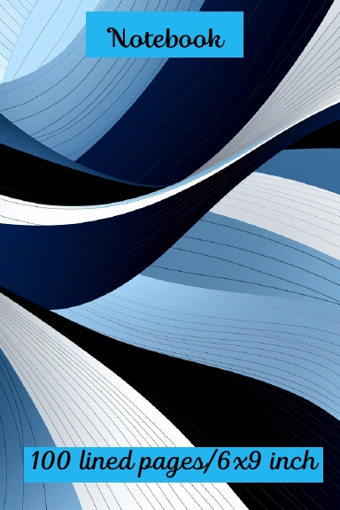 Abstract line art Notebook for grownups/100 lined pages/6x9 inch