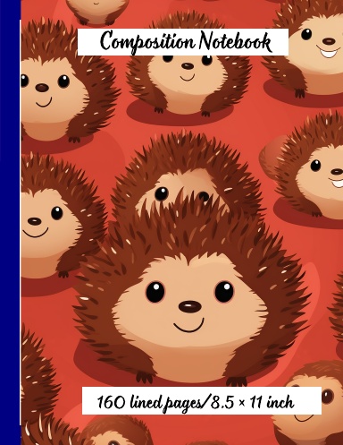 Happy hedgehogs Notebook/Spiral 160 lined pages/ 8.5 x 11 inch