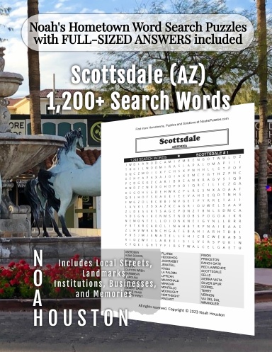 Noah’s Hometown Word Search Puzzles with FULL-SIZED ANSWERS included SCOTTSDALE (AZ)