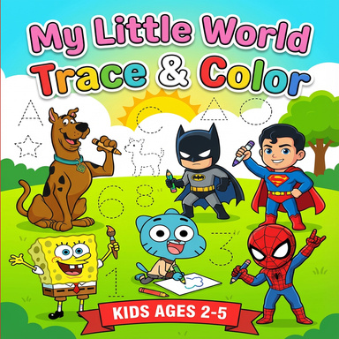 Trace & Color-Cartoon Characters