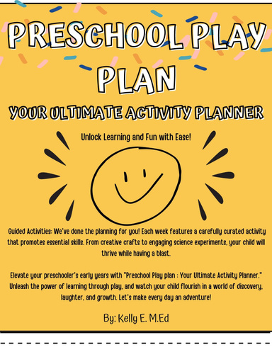 Preschool Play Plan: Your Ultimate Activity Planner