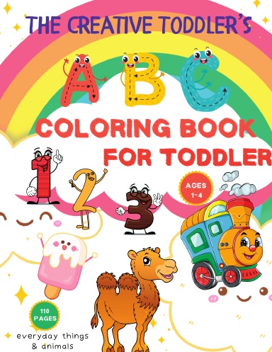 My First Coloring Book of ABC: Toddlers Coloring Book: Fun with Letters,  Shapes, Trace and Color (Kids coloring activity books) (Ages 2-4 years)  (Paperback)(Large Print) 