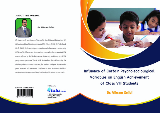 INFLUENCE OF CERTAIN PSYCHO-SOCIOLOGICAL VARIABLES ON ENGLISH ACHIEVEMENT OF CLASS VIII STUDENTS