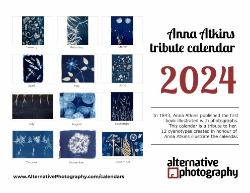 Anna Atkins tribute calendar 2024 - Week starting on Sunday