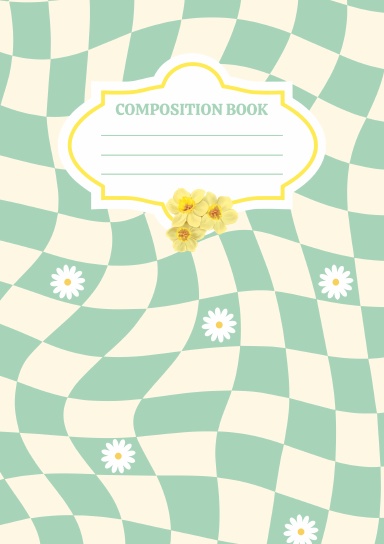 Sage Green Checkered Composition Notebook