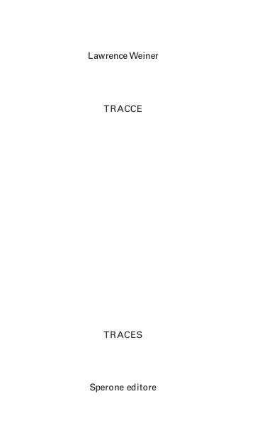 Tracce / Traces