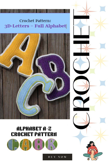 3D Crochet Alphabet A–Z Pattern Book