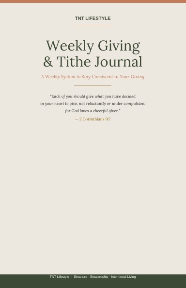 Weekly Giving & Tithe Journal