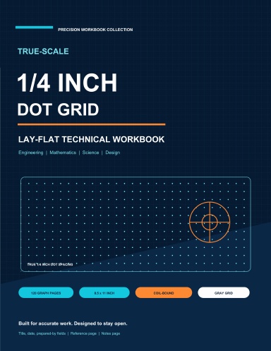 True-Scale Quarter-Inch Dot Grid Technical Graph Paper Workbook