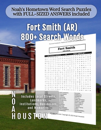 Noah’s Hometown Word Search Puzzles with FULL-SIZED ANSWERS included Fort Smith (AR)
