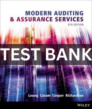 Test Bank Modern Auditing and Assurance Services 6th Edition