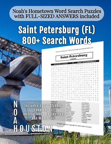 Noah’s Hometown Word Search Puzzles with FULL-SIZED ANSWERS included SAINT PETERSBURG (FL)
