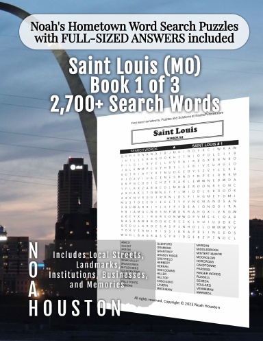 Noah’s Hometown Word Search Puzzles with FULL-SIZED ANSWERS included SAINT LOUIS (MO), Book 1 OF 3