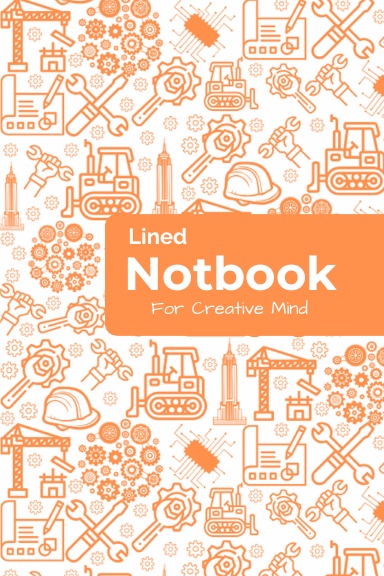Architect Notebook : Lined Journal with Professional Blueprint Pattern – 200 Pages for Designers, Students & Creatives