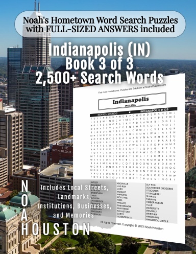 Noah’s Hometown Word Search Puzzles with FULL-SIZED ANSWERS included Indianapolis (IN), Book 3 of 3
