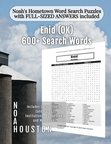 Noah’s Hometown Word Search Puzzles with FULL-SIZED ANSWERS included Enid (OK)