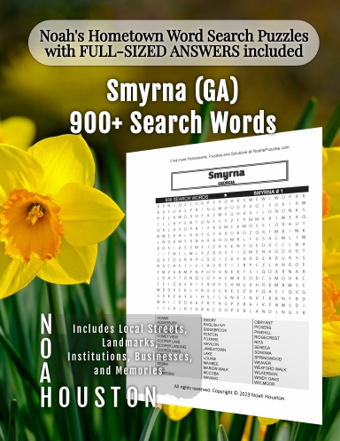 Noah’s Hometown Word Search Puzzles with FULL-SIZED ANSWERS included Smyrna (GA)