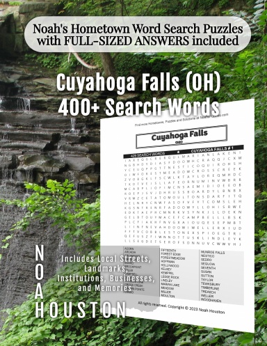 Noah’s Hometown Word Search Puzzles with FULL-SIZED ANSWERS included Cuyahoga Falls (OH)