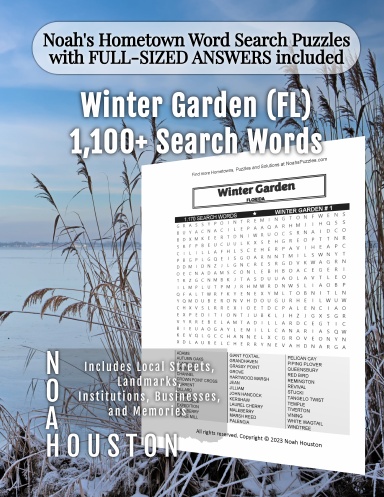 Noah’s Hometown Word Search Puzzles with FULL-SIZED ANSWERS included Winter Garden (FL)