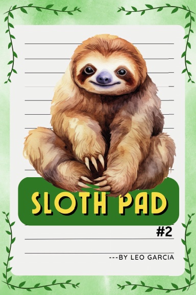 Sloth Themed Lined Notepad #2 With Sloth Images