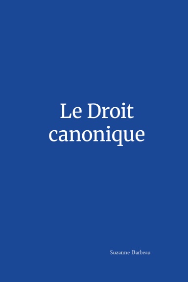 Le Droit canonique
