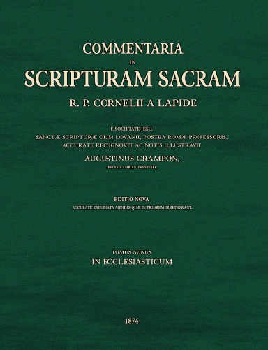 Commentaria in Scripturam Sacram T9, in Ecclesiasticum