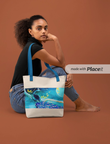 Peacock tote beg